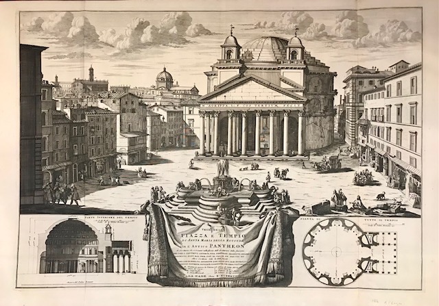 Mortier Pierre (1661-1711) Veue de la Piazza e Tempio di Santa Maria della Rotonda già  l'antico Pantheon 1724 L'Aja (Den Haag)